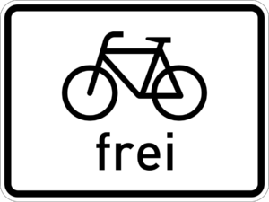 Zusatzzeichen Radfahrer frei